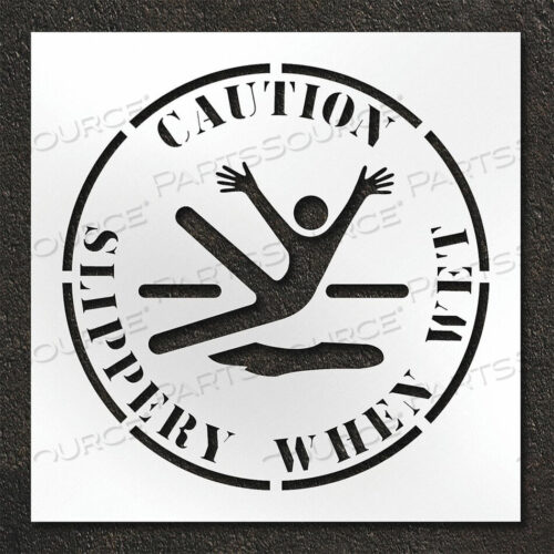 OEM#: STL-108-14803STENCIL CAUTION SLIPPERY WHEN WET by RAE Products & Chemicals Corp.