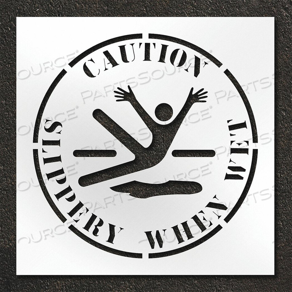 OEM#: STL-108-14803STENCIL CAUTION SLIPPERY WHEN WET by RAE Products & Chemicals Corp.