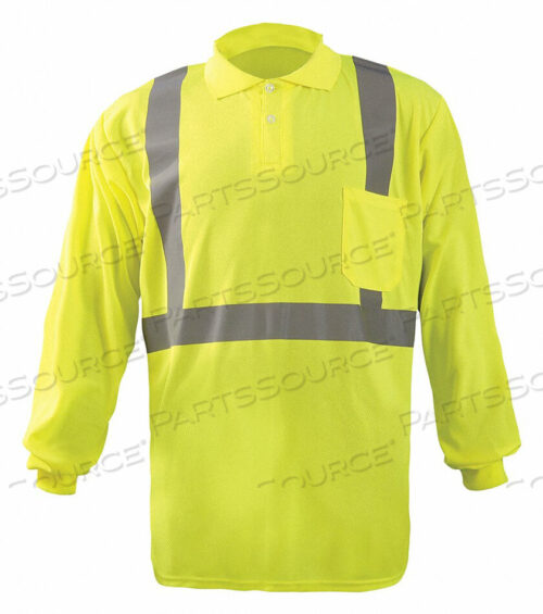 OEM#: LUX-LSPP2B-Y5XBIRDSEYE ПОЛО, ОТВОДЯЩАЯ ВЛАГУ И ОХЛАЖДАЮЩАЯ, ДЛИННЫЙ РУКАВ, КЛАСС 2, ЖЕЛТЫЙ, 5XL от Occunomix