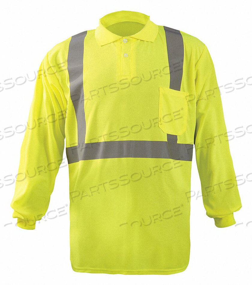 OEM#: LUX-LSPP2B-Y4XBIRDSEYE ПОЛО, ОТВОДЯЩАЯ ВЛАГУ И ОХЛАЖДАЮЩАЯ, ДЛИННЫЙ РУКАВ, КЛАСС 2, ЖЕЛТЫЙ, 4XL от Occunomix