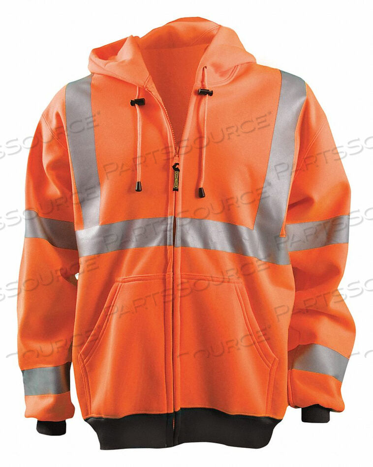 OEM#: LUX-HZSWT-OSFULL СВИТЕР С КАПЮШОНОМ НА МОЛНИИ HI-VIS ORANGE SMALL от Occunomix