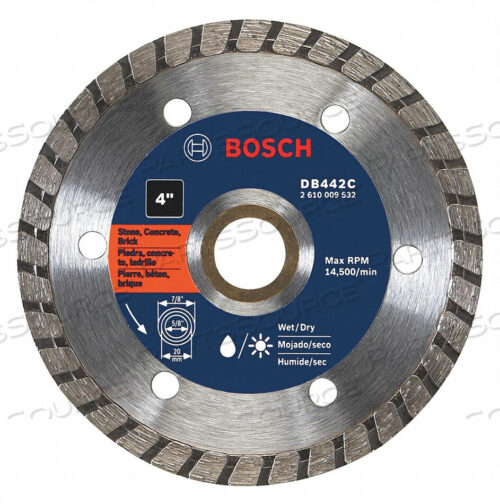 OEM#: DB442CDИАЛМАЗНОЕ ПИЛЬНОЕ ПОЛОТНО ДИАМЕТРОМ 4 ДЮЙМА от Bosch Tools