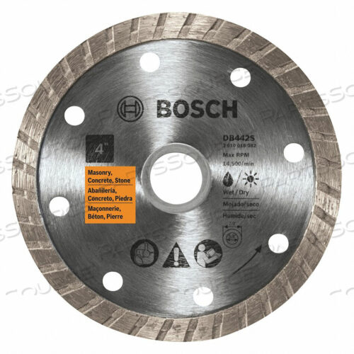 OEM#: DB442SDIAMOND SAW BLADE ДИАМЕТР ПОЛОТНА 4 ДЮЙМА от Bosch Tools