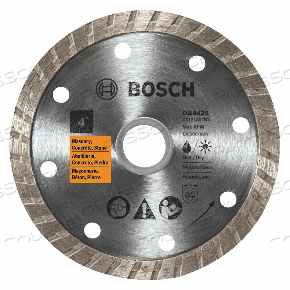 OEM#: DB442SDIAMOND SAW BLADE ДИАМЕТР ПОЛОТНА 4 ДЮЙМА от Bosch Tools