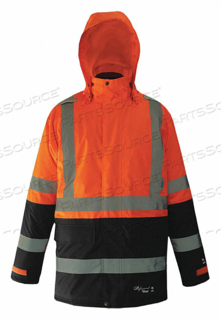OEM#: D6455JO-MRAIN JACKET CLASS 3 TYPE R BLK/ORNG M by Viking