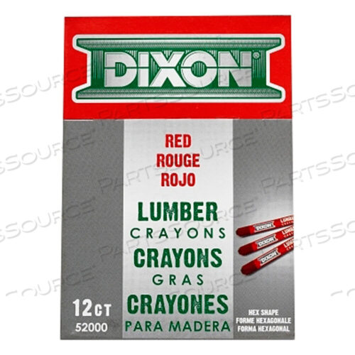 OEM#: 52000КАРАНДАШ LUMBER, ДИАМЕТР 1/2 ДЮЙМА X ДЛИНА 4-1/2 ДЮЙМА, КРАСНЫЙ от Dixon Ticonderoga