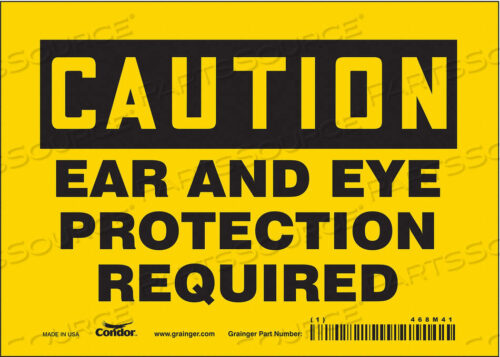 OEM#: 468M41SAFETY SIGN 7 WX5 H 0.004 THICKNESS by Condor