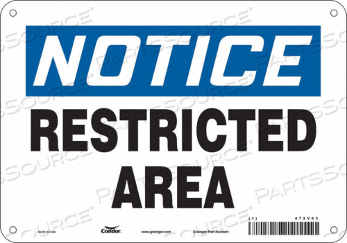 OEM#: 472V43SAFETY SIGN 10 W 7 H 0.032 THICKNESS by Condor