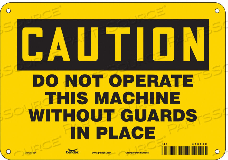 OEM#: 475F52ЗНАК БЕЗОПАСНОСТИ 10 ШX7 В 0,032 ТОЛЩИНА от Condor