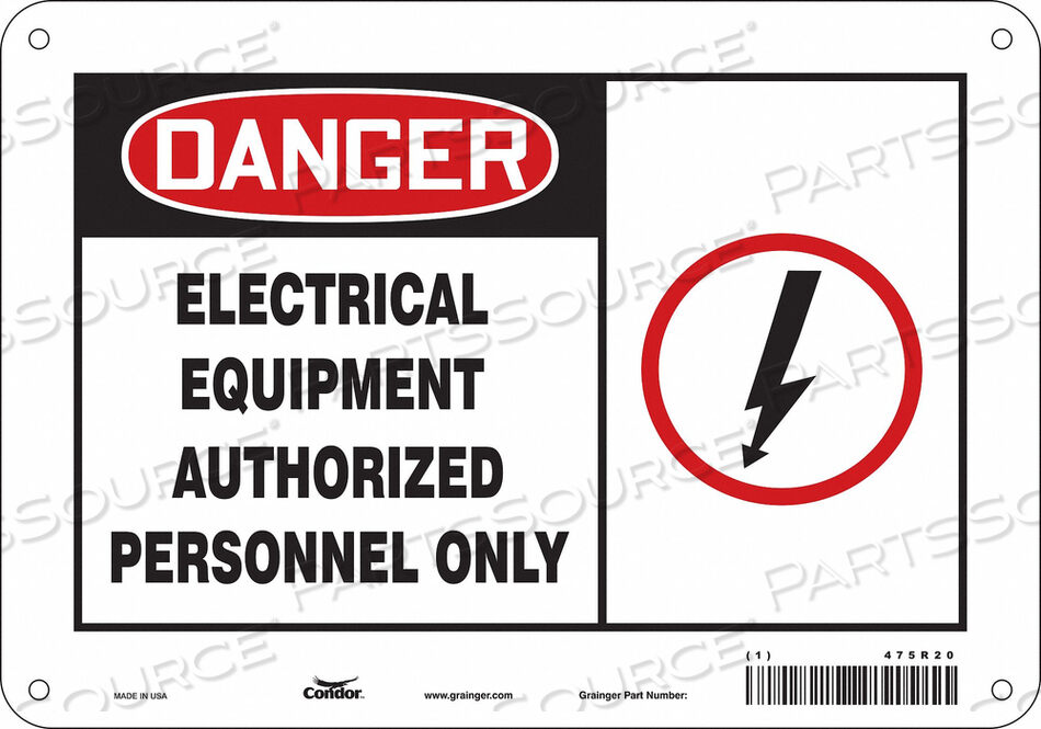 OEM#: 475R20SAFETY SIGN 10 W 7 H 0.055 THICKNESS by Condor