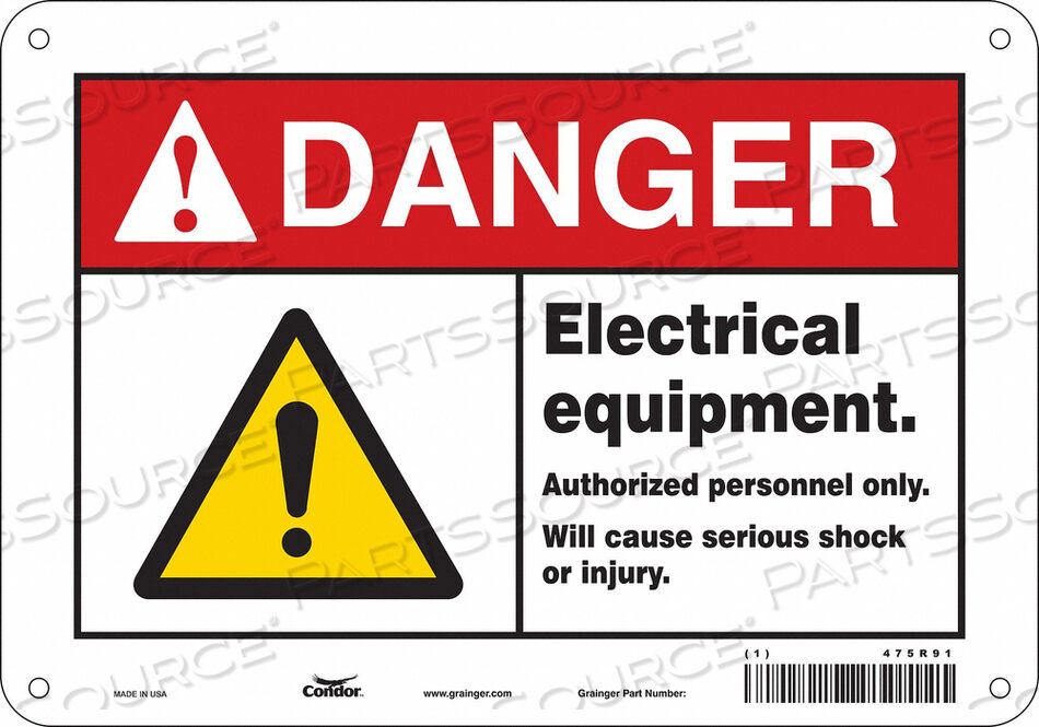 OEM#: 475R91SAFETY SIGN 10 W 7 H 0.032 THICKNESS by Condor