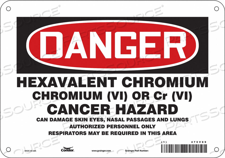 OEM#: 475V89ЗНАК БЕЗОПАСНОСТИ 10 ШX7 В 0,032 ТОЛЩИНА от Condor