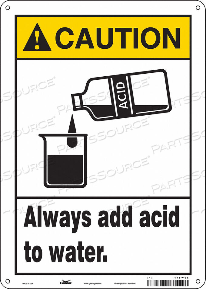 OEM#: 475W66CHEMICAL SIGN 10 W 14 H 0.004 THICK by Condor