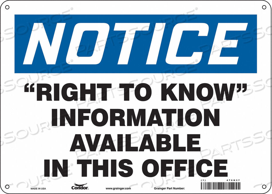 OEM#: 476H37ЗНАК БЕЗОПАСНОСТИ 14 ШX10 В 0,032 ТОЛЩИНА от Condor