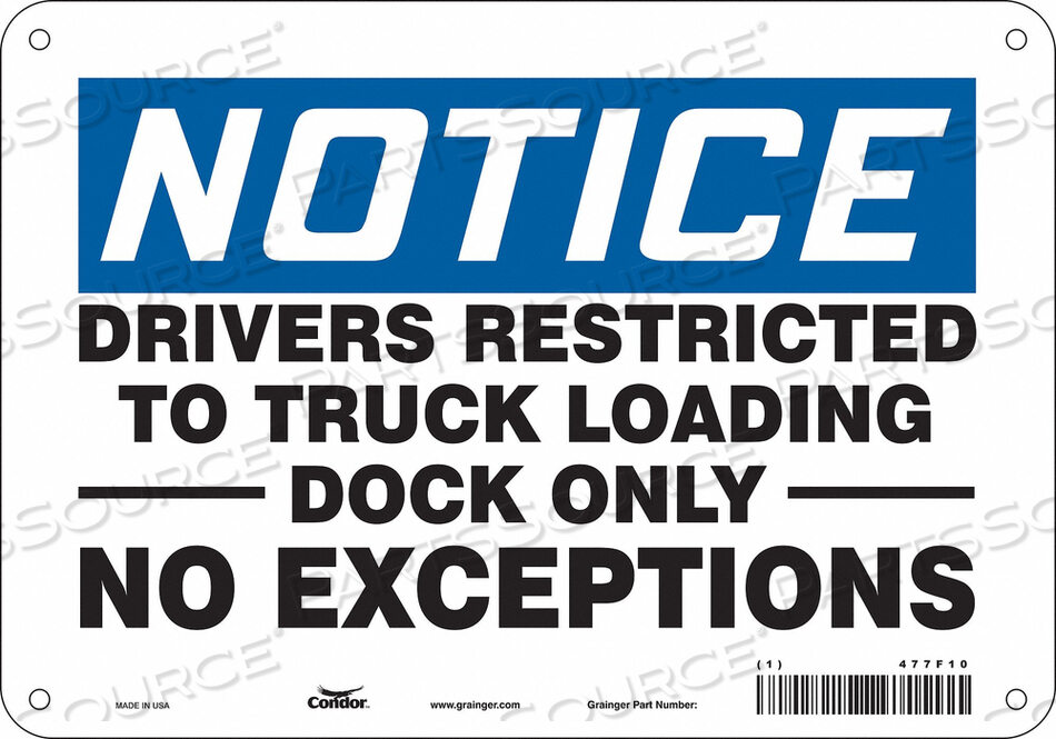 OEM#: 477F10ЗНАК БЕЗОПАСНОСТИ 10 ШX7 В 0,055 ТОЛЩИНА от Condor