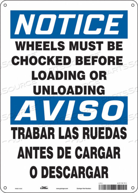 OEM#: 477F71SAFETY SIGN 10 WX14 H 0.004 THICKNESS by Condor