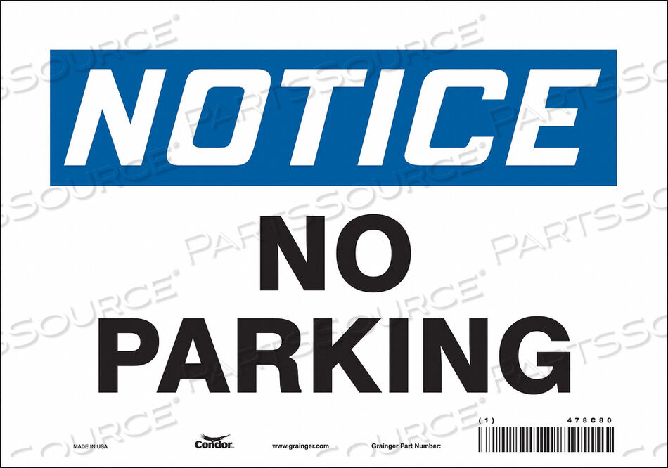 OEM#: 478C80J7000 SAFETY SIGN 10 WX7 H 0.004 THICKNESS by Condor