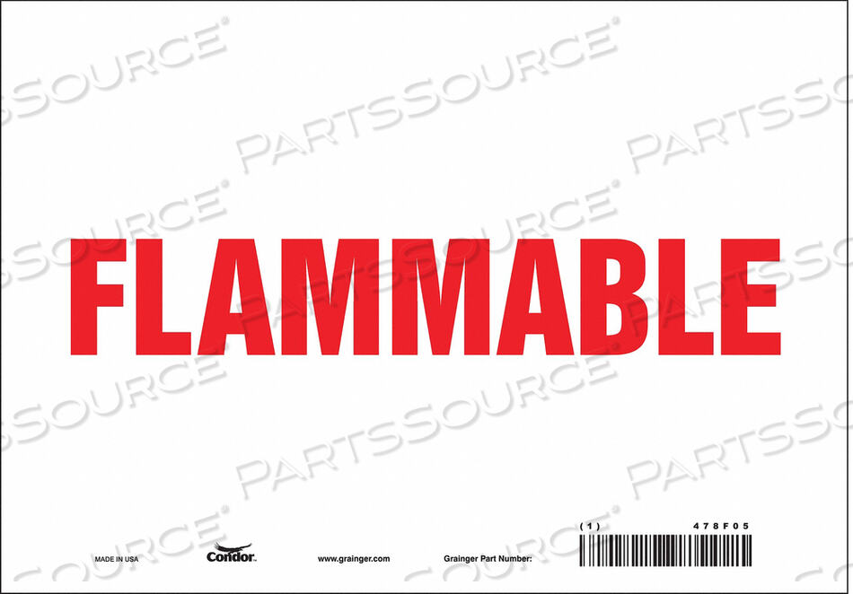 OEM#: 478F05DANGER SIGN 10 WX7 H 0.004 THICKNESS by Condor