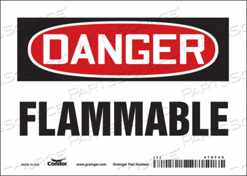 OEM#: 478F49DANGER SIGN 7 WX5 H 0.004 THICKNESS by Condor