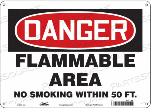 OEM#: 478F68DANGER SIGN 14 WX10 H 0.055 THICKNESS by Condor