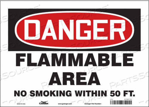 OEM#: 478F70DANGER SIGN 14 WX10 H 0.004 THICKNESS by Condor