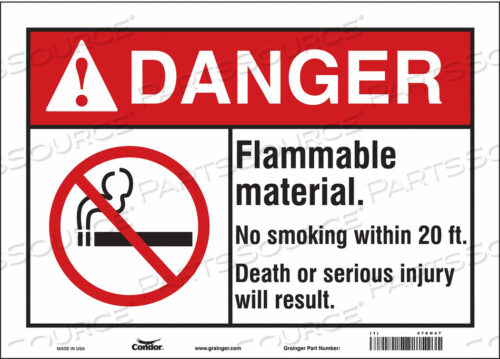 OEM#: 478H47DANGER SIGN 14 WX10 H 0.004 THICKNESS by Condor