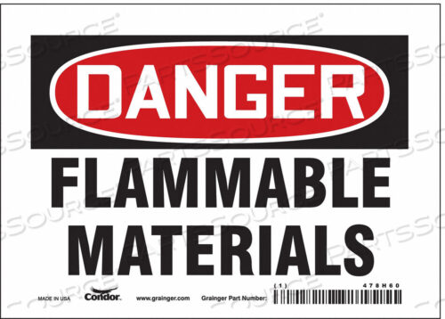 OEM#: 478H60J6928 DANGER SIGN 7 WX5 H 0.004 THICKNESS by Condor