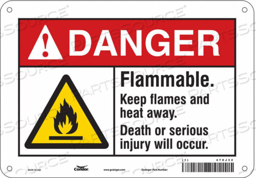 OEM#: 478J32DANGER SIGN 10 WX7 H 0.055 THICKNESS by Condor