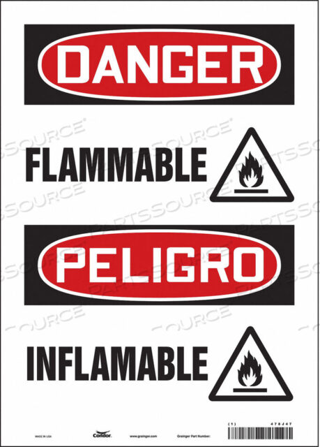 OEM#: 478J47DANGER SIGN 10 WX14 H 0.004 THICKNESS by Condor