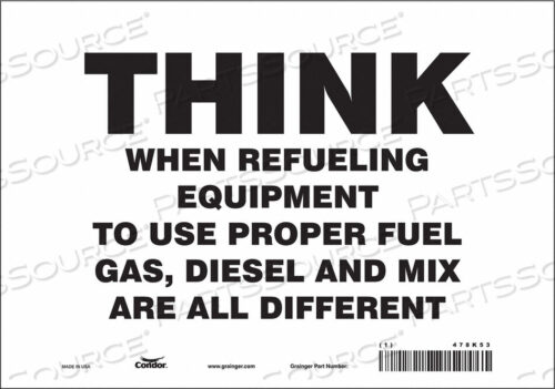 OEM#: 478K53SAFETY SIGN 10 WX7 H 0.004 THICKNESS by Condor