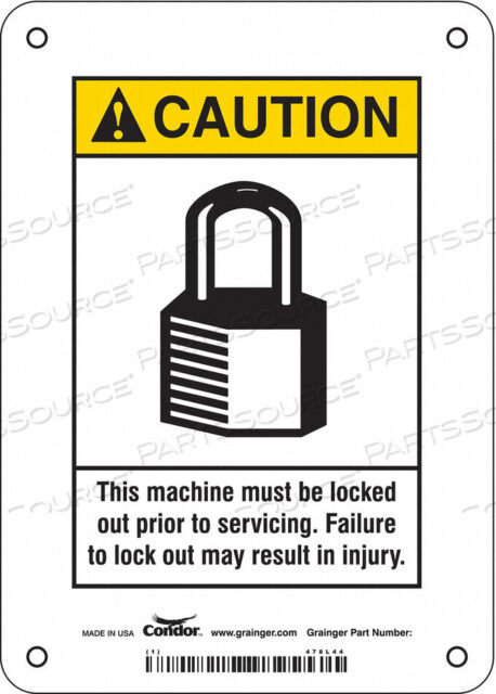 OEM#: 478L44SAFETY SIGN 5 WX7 H 0.004 THICKNESS by Condor