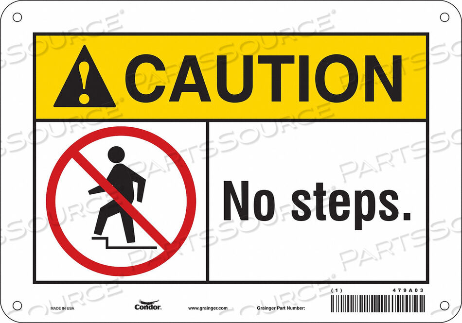 OEM#: 479A03SAFETY SIGN 10 WX7 H 0.055 THICKNESS by Condor