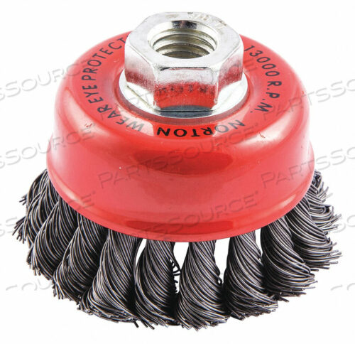 OEM#: 66252838813ЧАШЕЧНАЯ ЩЕТКА С УЗЛОВЫМ УЗЛОМ, ОТВЕРСТИЕ ДЛЯ ВЕРТКИ ДИАМЕТРОМ 3-1/2 от Norton | Saint-Gobain Abrasives