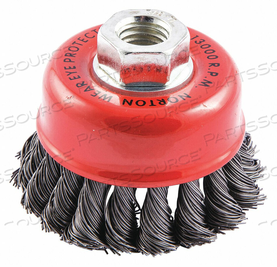 OEM#: 66252838813ЧАШЕЧНАЯ ЩЕТКА С УЗЛОВЫМ УЗЛОМ, ОТВЕРСТИЕ ДЛЯ ВЕРТКИ ДИАМЕТРОМ 3-1/2 от Norton | Saint-Gobain Abrasives