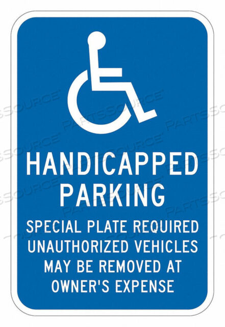 OEM#: T1-2079-HI_12X18ЗНАК ДЛЯ ИНВАЛИДОВ 12 Ш 18 В 0,063 ТОЛЩИНА от Lyle Signs Inc.