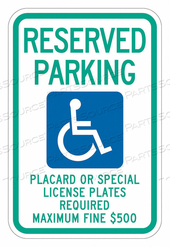 OEM#: T1-2161-HI_12X18ЗНАК ДЛЯ ИНВАЛИДОВ 12 Ш 18 В 0,063 ТОЛЩИНА от Lyle Signs Inc.