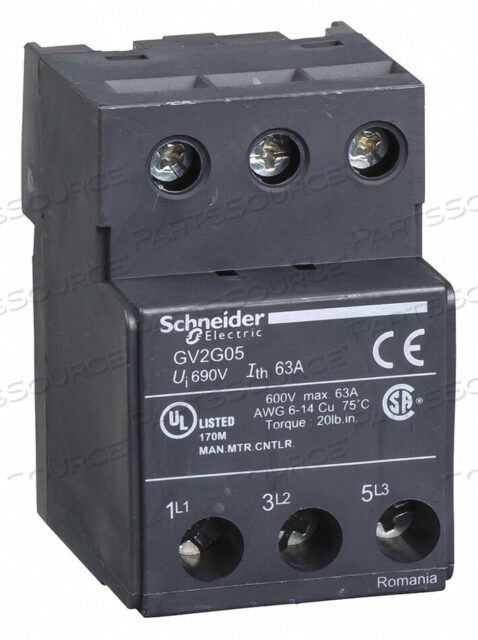 OEM#: GV2G05MAN КЛЕММНАЯ КОЛОДКА СТАРТЕРА 600 В переменного тока 63 А от APC / American Power Conversion