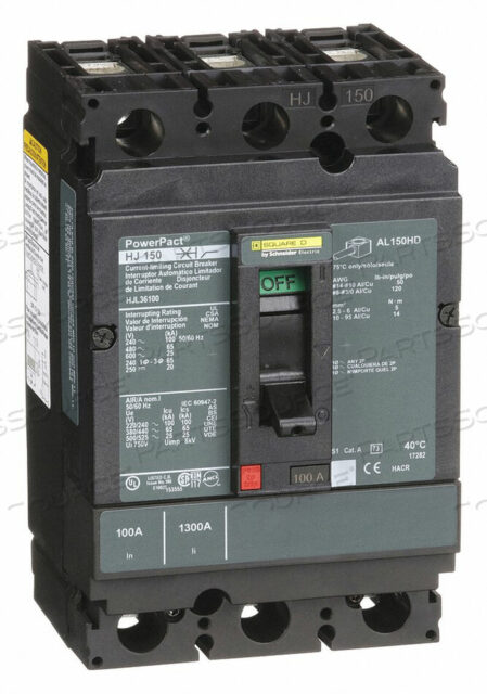 OEM#: HJL36100Автоматический выключатель в литом корпусе 600 В 100 А от Square D