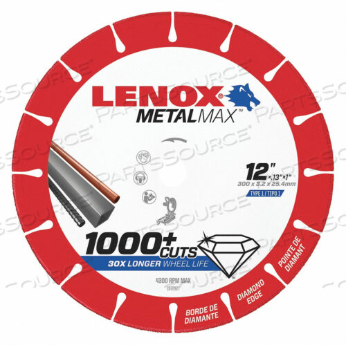 OEM#: 1972927ДИСК ДЛЯ ЦИРКУЛЯРНОЙ ПИЛЫ 12 X.130 X1 4300 ОБ/МИН от Lenox