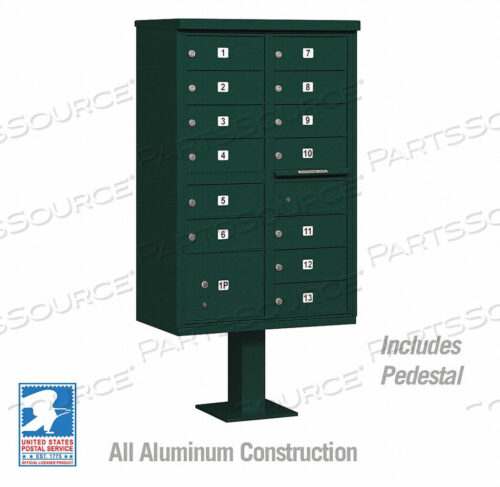 OEM#: 3313GRN-UCLUSTER BOX UNIT, 13 ДВЕРЕЙ РАЗМЕРА B, ТИП IV, ЗЕЛЕНЫЙ, ДОСТУП USPS от Salsbury Industries