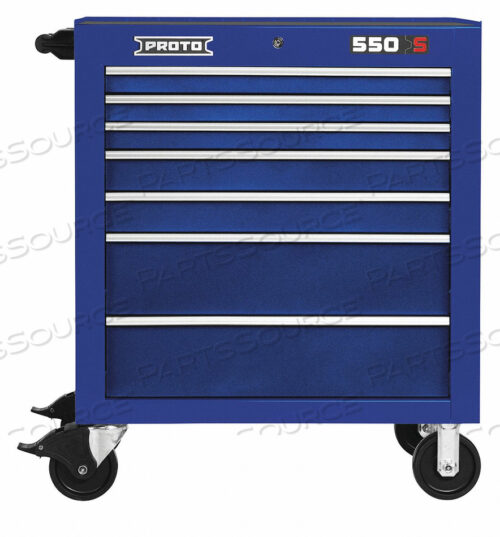 OEM#: J553441-7BL550S SERIES 34W X 25D X 41H 7 DRAWER BLUE ROLLER CABINET by Proto