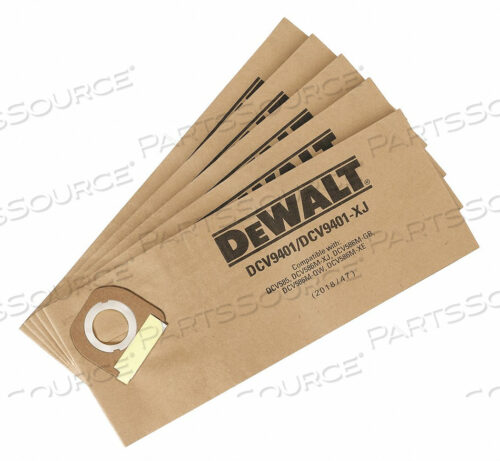 OEM#: DCV9401 ВАКУУМНЫЙ БУМАЖНЫЙ ПАКЕТ 2-СЛОЙНЫЙ МНОГОРАЗОВЫЙ PK5 от DeWalt
