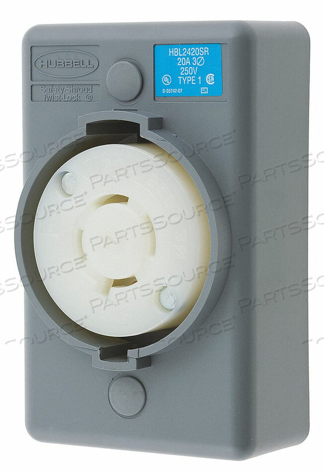 OEM#: HBL2420SRБЛОКИРУЕМАЯ РОЗЕТКА ПРОМЫШЛЕННАЯ 20 СЕРАЯ от Hubbell Incorporated, Wiring Device-Kellums