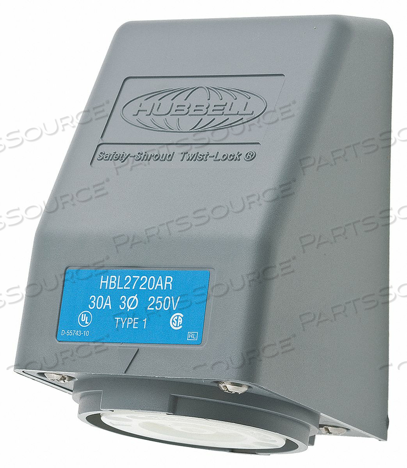 OEM#: HBL2720ARУГЛОВАЯ ЗАМЫКАЮЩАЯ РОЗЕТКА ПРОМЫШЛЕННАЯ 30 от Hubbell Incorporated, Wiring Device-Kellums