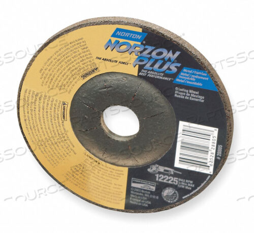 OEM#: 66252843322УГЛУБЛЕННЫЙ ЦЕНТРАЛЬНЫЙ ДИСК T27 4-1/2 ДЮЙМА 7/8 ДЮЙМА от Norton | Saint-Gobain Abrasives