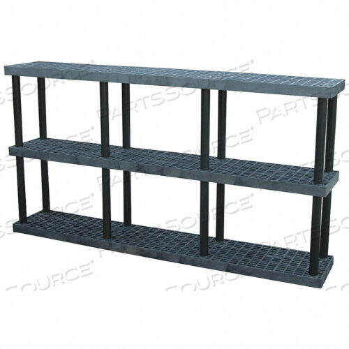 OEM#: S9616X3STRUCTURAL PLASTIC VENTED SHELVING, 96W X 16D X 51H, BLACK by SPC Industrial