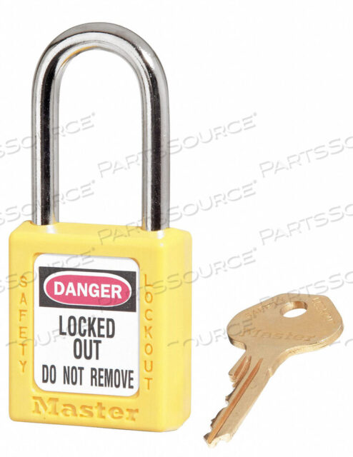 OEM#: 410KAS3YLWТЕРМОПЛАСТИКОВЫЙ ЗАМОК ZENEX SAFETY PADLOCK 1-1/2H SHACKLE, ЖЕЛТЫЙ 3/SET от Master Lock