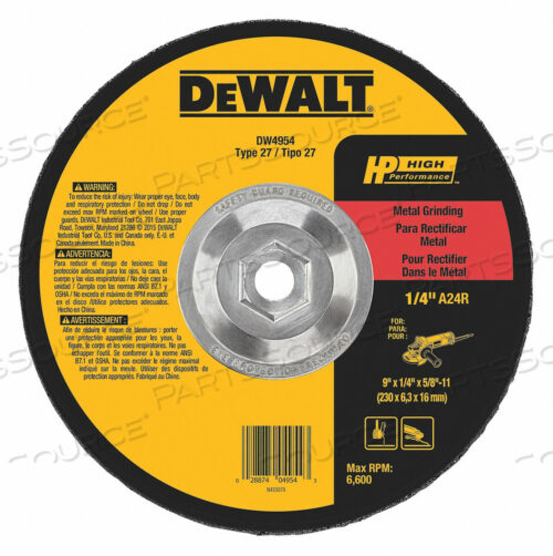 OEM#: DW4954УГЛУБЛЕННЫЙ ЦЕНТР WHL T27 9X1/4X5/8-11 AO от DeWalt