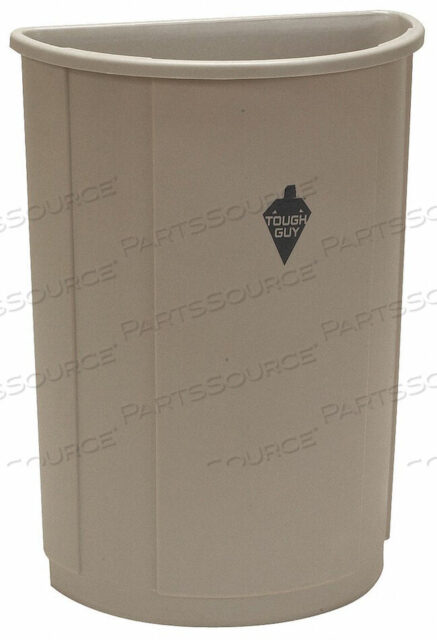 OEM#: 4PGT9D2127 TRASH CAN HALF ROUND 21 GAL. BEIGE by Tough Guy