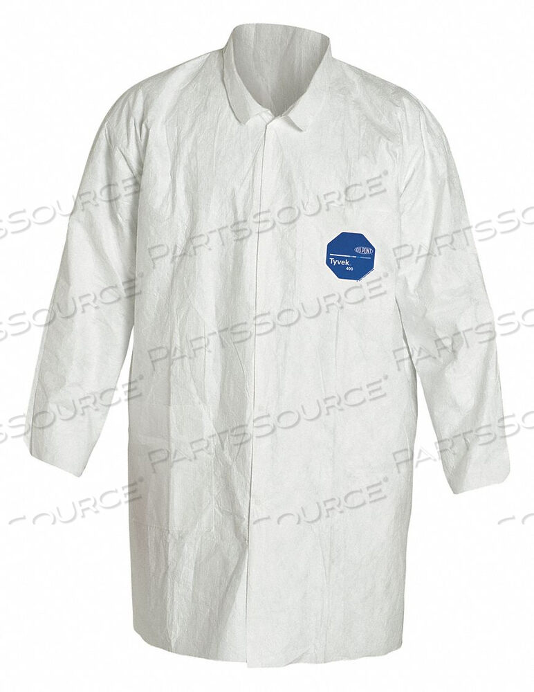 OEM#: TY212SWH3X003000ЛАБОРАТОРНЫЙ ХАЛАТ TYVEK 400 С ДВУМЯ КАРМАНАМИ, 3X-LARGE, БЕЛЫЙ от DuPont